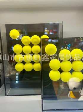 现代亚克力海绵球装饰画创意摆件相框客厅家居桌面克莱因蓝装饰品