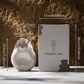 家居装 饰白色干花简约工艺品花瓶客厅摆件插花北欧创意陶瓷