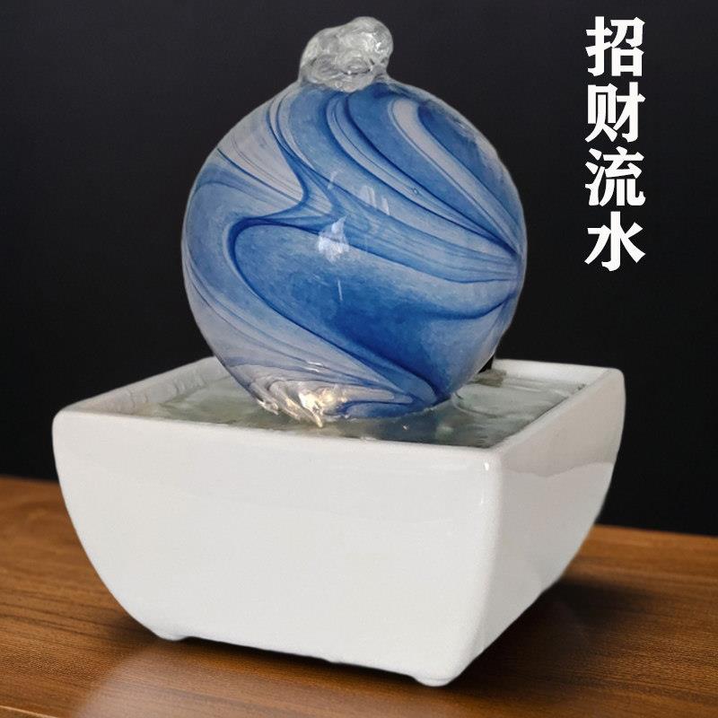 中国风喷泉流水摆件循环水小型招财客厅桌面电视柜装饰造景风水轮