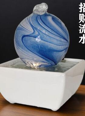 中国风喷泉流水摆件循环水小型招财客厅桌面电视柜装饰造景风水轮