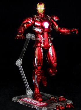 高档人复仇者联盟4钢具铁侠MK46多关玩节可动发光非合金7寸偶模型