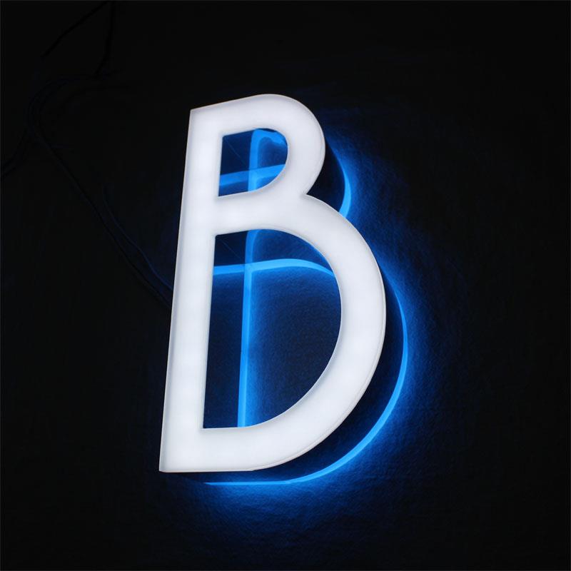 双面门发光亚字咖店铺招牌不锈SQL钢头正反广告牌啡店广告字克力