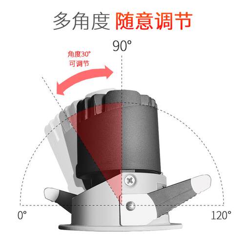 fsl洗墙灯cob防眩光射灯崁入式筒灯酒店背景可调角度led射灯