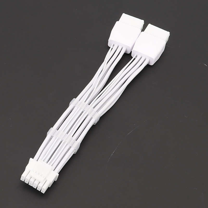 白色16AWG压纹线 2x8PIN转16PIN 12VHPWR显卡线12VHPWR 接口供电
