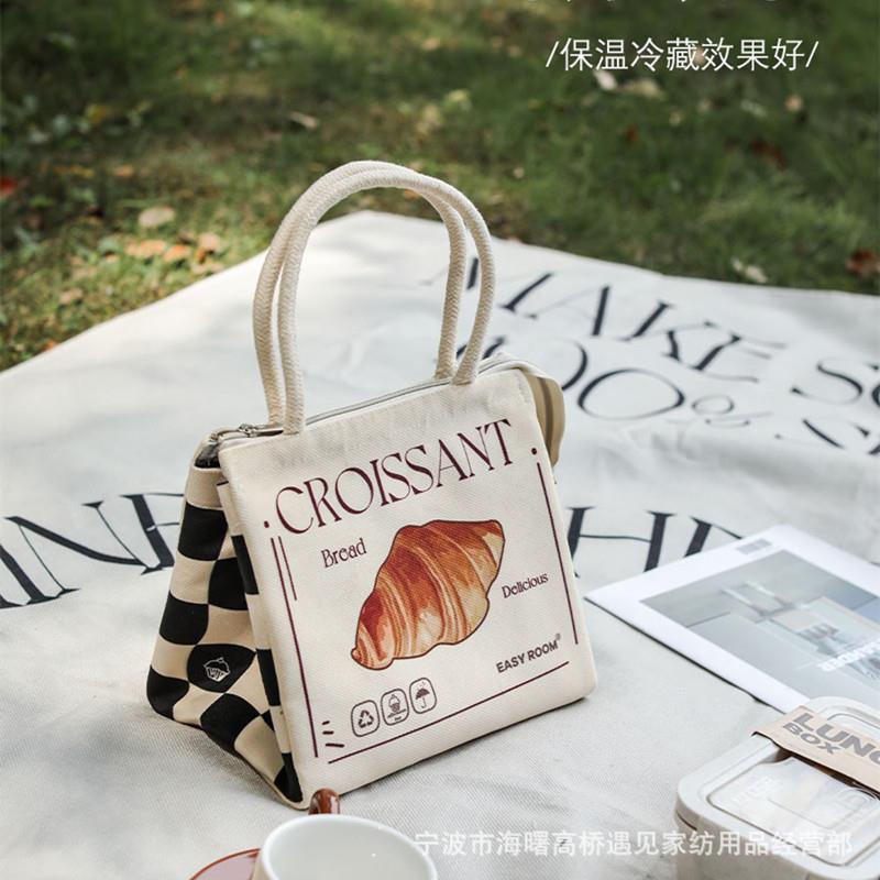加厚上班上学手拎装保温饭盒带水果盒午餐便当包通勤高颜值手提袋