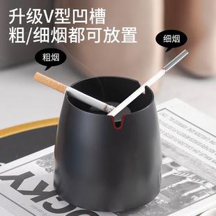 不锈钢烟灰缸带盖子加高防风灰防烟味商用家用酒店创意烟盅防摔大