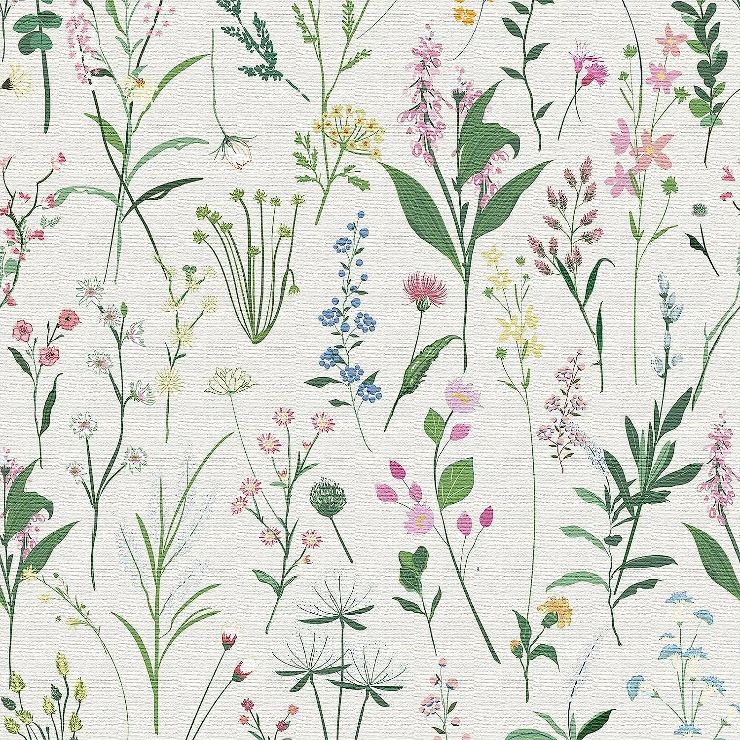 Floral Peel and Stick Wallpaper Vinyl Wallpaper Watercolor F