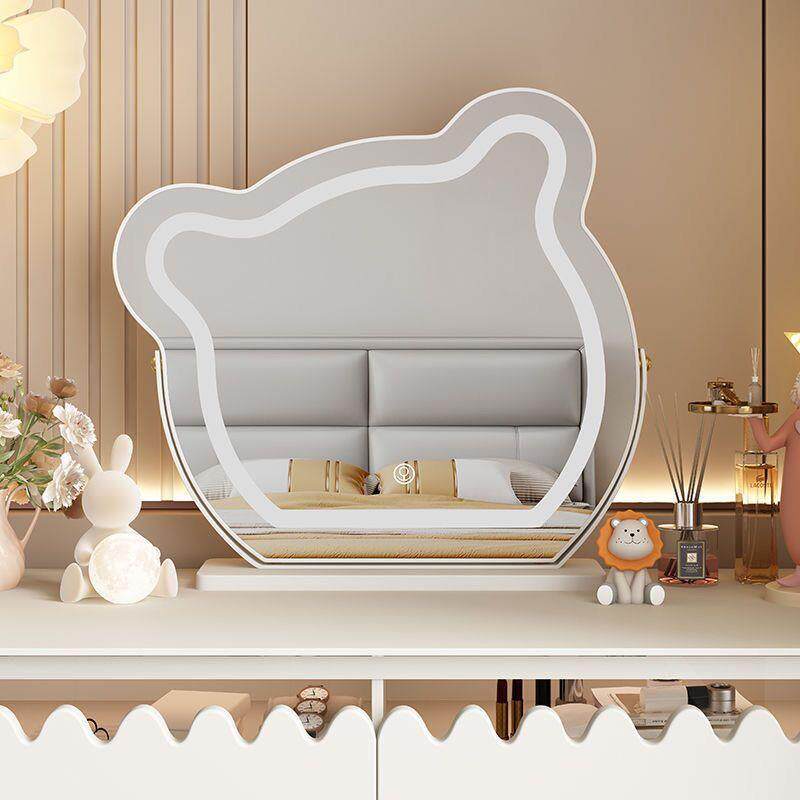 少女心化妆镜大号双面可翻转宿舍台式梳妆镜学生桌面立式公主镜子