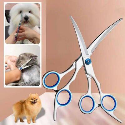 Curved Scissors for Dog Grooming Scissors Safety Round Head