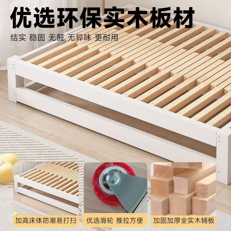 实木沙发抽拉床家用单人床榻榻米拼接床两用可伸缩床二合一沙发床