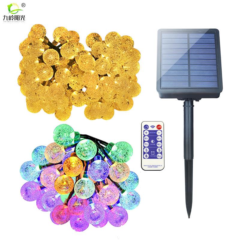 新款太阳能灯串户外花园庭院别墅春节小彩灯串灯装饰氛围气泡球灯