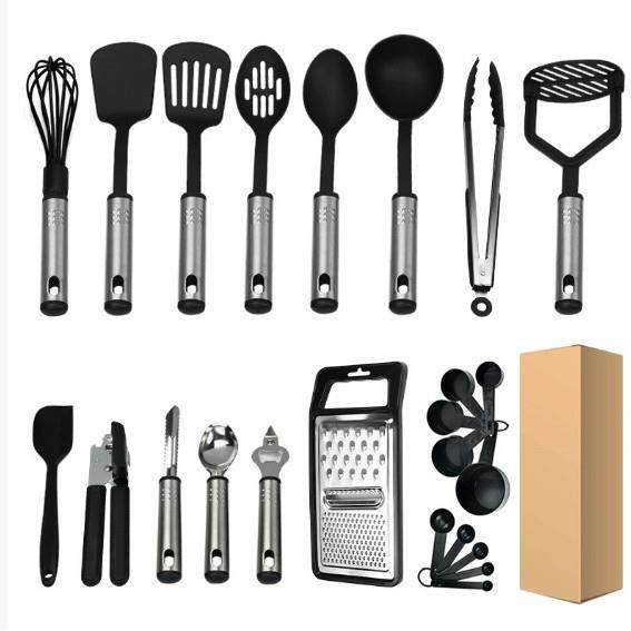 尼龙不锈钢家用厨具炒菜铲子勺套装烹饪用具全套料理厨房工具