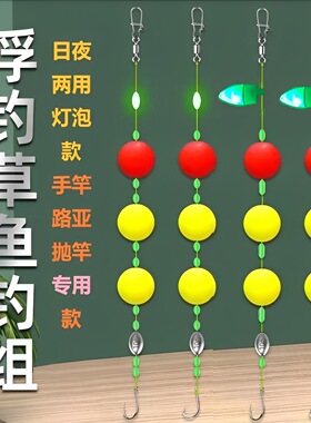 野钓夜钓浮钓草鱼线组前导线钓鱼组洛阳球套装浮球七星漂成品