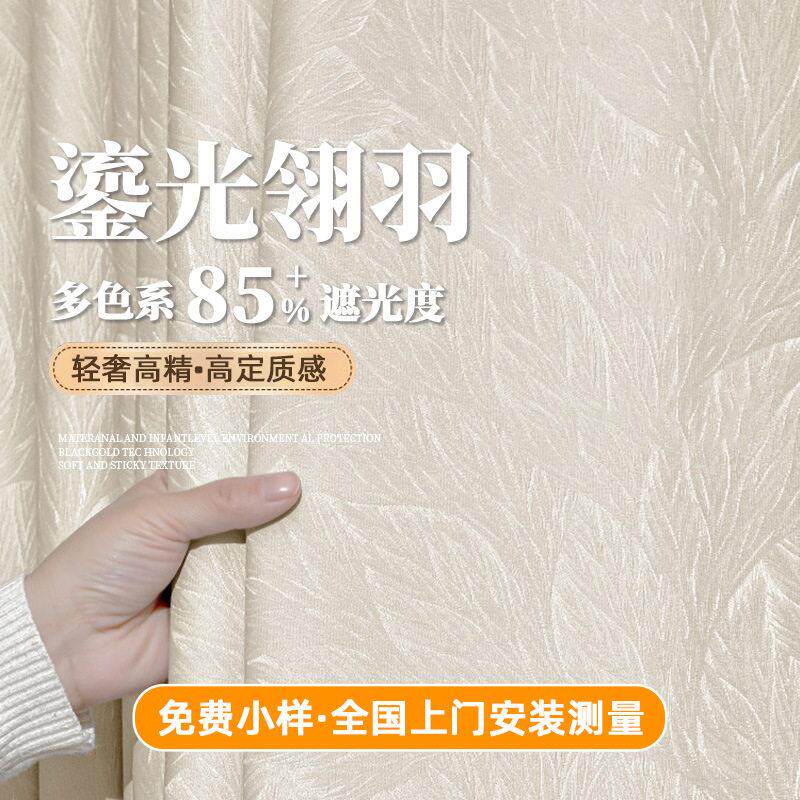 法式客厅高精密窗帘轻奢现代简约高级感成品高档大气卧室遮光窗帘