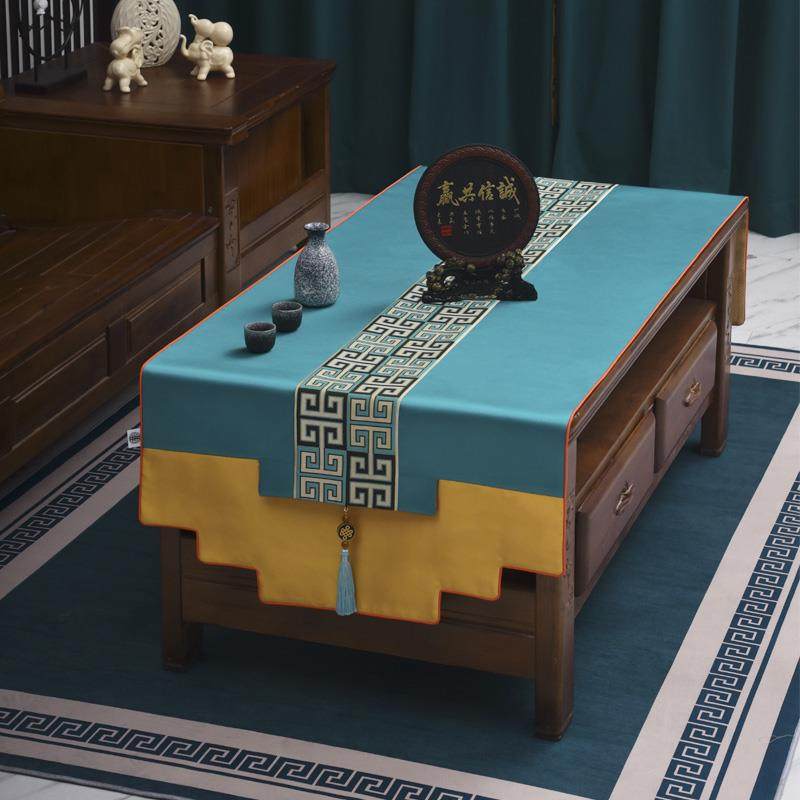 高档式新中式桌旗桌中国风古典布茶几茶桌旗餐桌桌旗布满中定制包