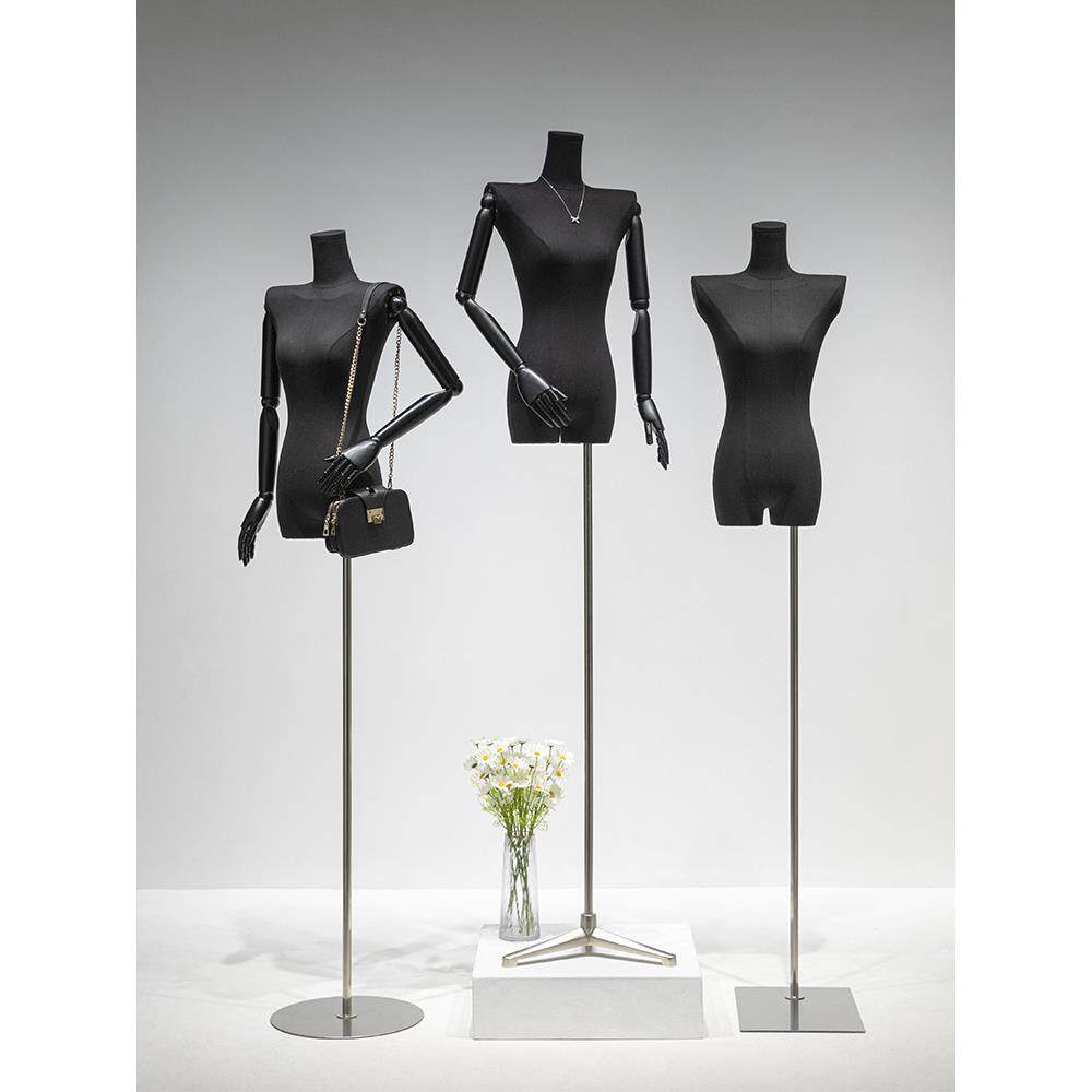 服装店女装模特展示架女半身黑色大平肩全身人偶橱窗假人展示道具
