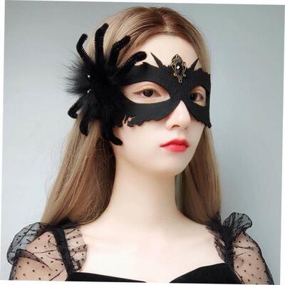 Halloween Black Spider Death Mask万圣节黑色面具