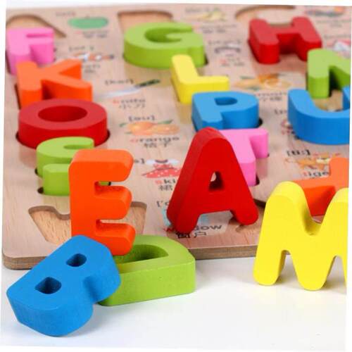 3D Puzzles Wooden Learning Toys for Kids Alphabet Animal