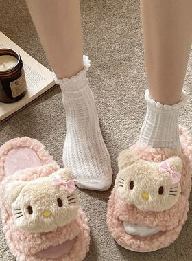 2025新款爱卡通趣味软萌保暖棉鞋外穿小清新室内防滑棉拖鞋女