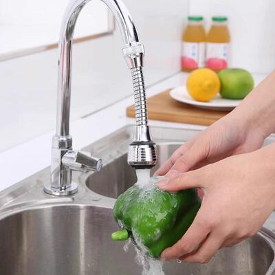 Extended faucet aerator splash guard water saver for kitchen