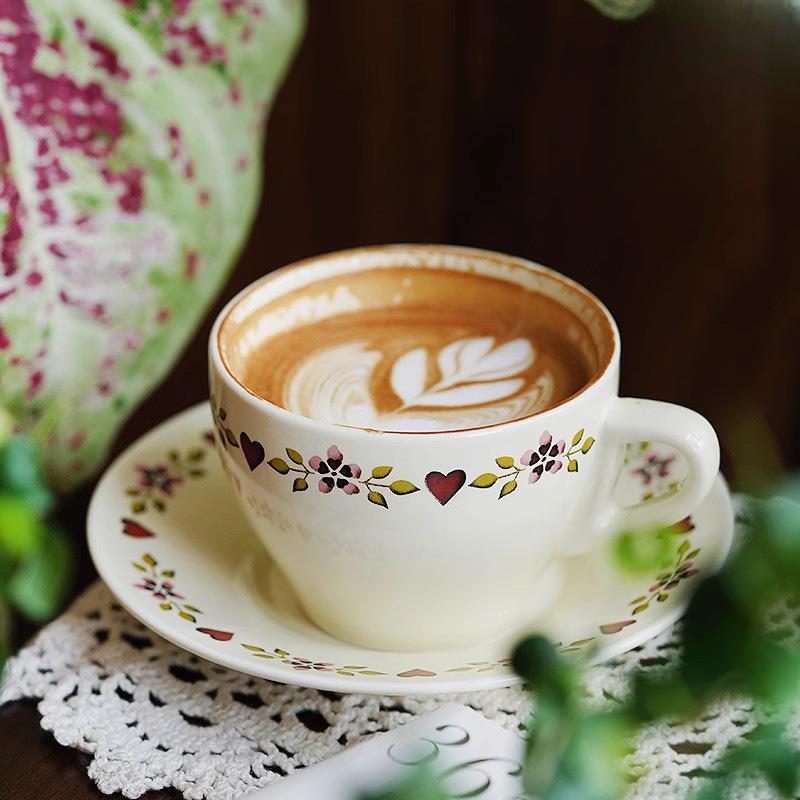 咖啡杯碟碎花田园风陶瓷下午茶餐具套点心盘餐盘咖啡杯子套装