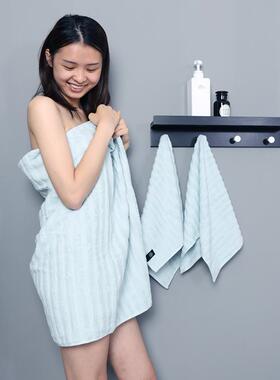 S588纯棉毛巾浴巾0三件套情吸侣款一用对女家男款水不掉F76JMMM6