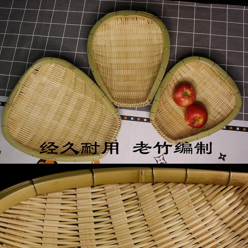 竹编筲箕簸箕竹竹篮竹菜筛农家手工金编筐晒装盘厨房洗沥水饰830图片