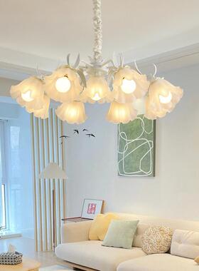 法式客厅吊灯创25259意网红兰花朵复铃奢古乡村田园风式美卧室轻