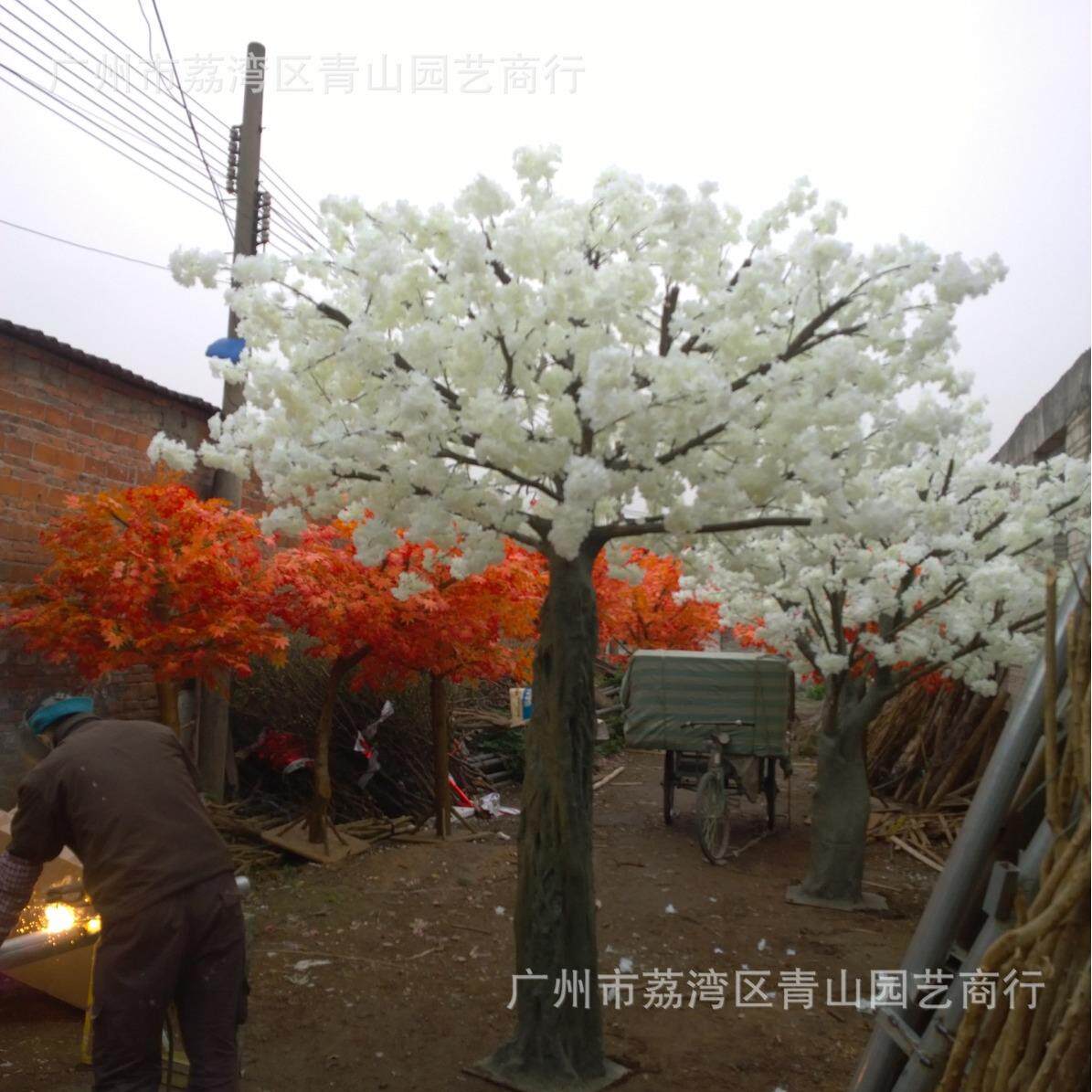 春节装饰仿真桃花树 商场广场酒店仿真植物景观树室内外节日摆设