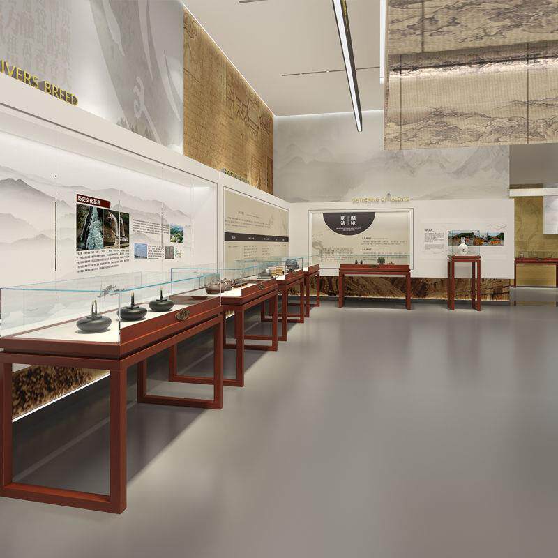 实木珠宝展示柜玻璃透明复古中式烤漆展柜台仿古玉器首饰展示架