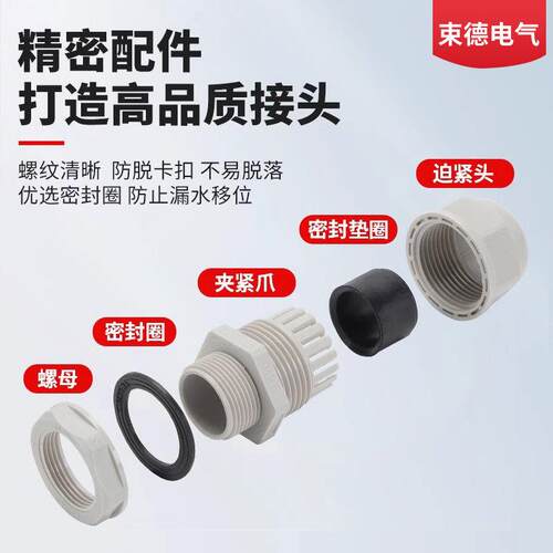 美制NPT1/2防水接头管制1寸葛兰头G1/2英制格兰头螺套电线锁头