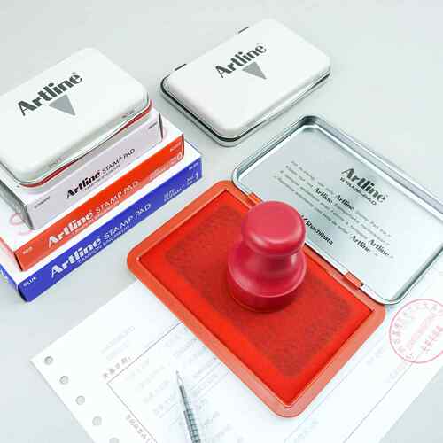 Artline快干印台EHJ-2雅丽特大号中号小号红色蓝色黑色绿方形印泥