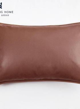 正品长形科技布枕腰枕靠枕客厅方沙发靠垫枕头床背头罩大号橙色定