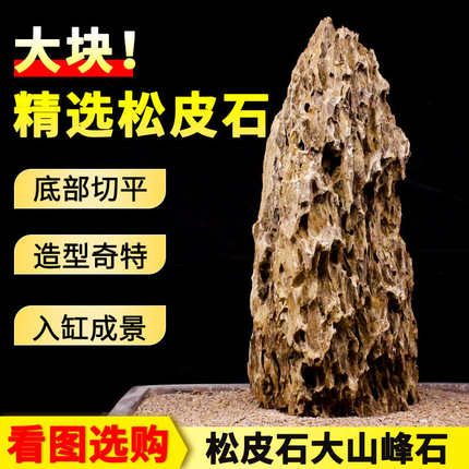 鱼缸造景石大块松皮石山峰大主峰一物一拍天然大号真石头假山装饰