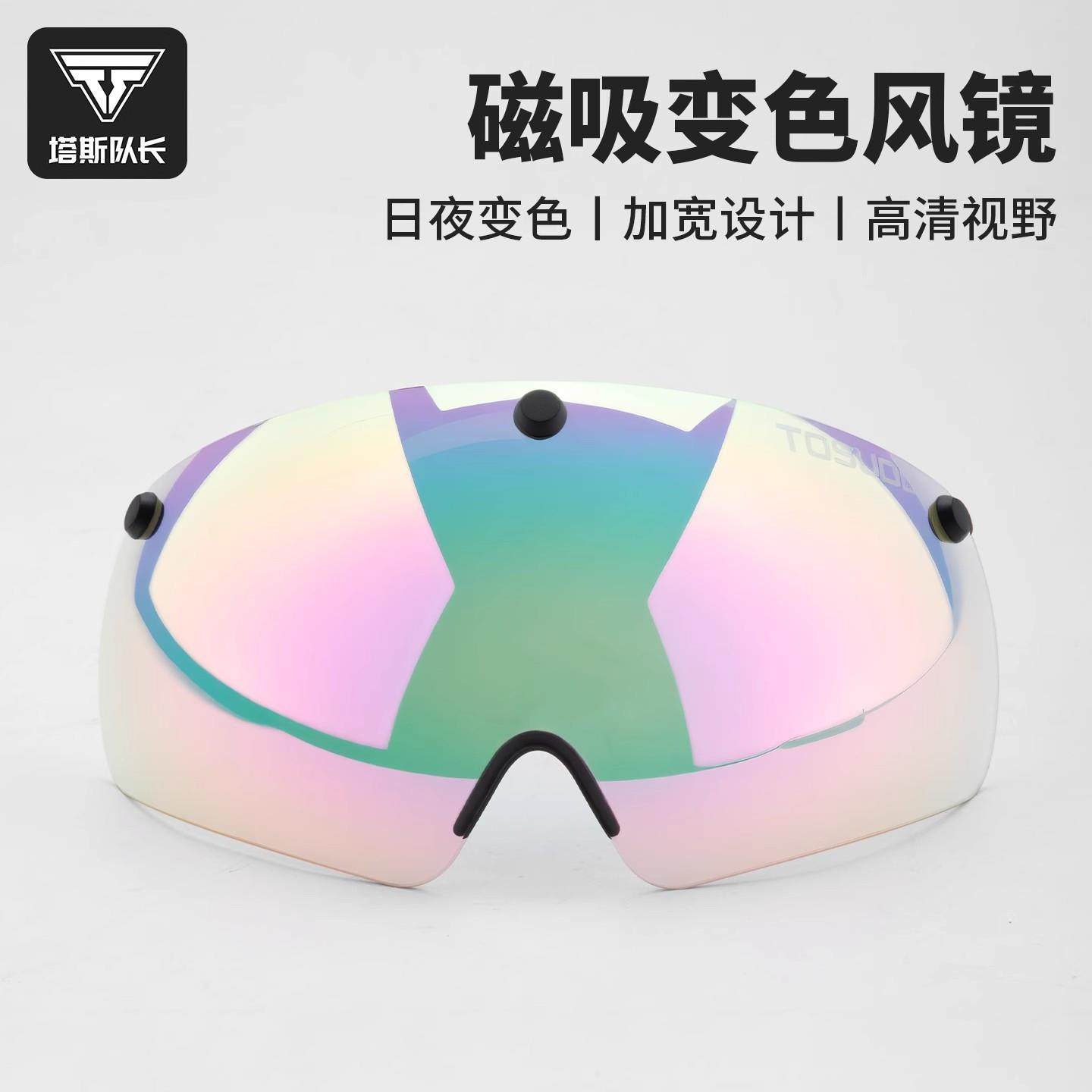 TOSUOD风镜骑行磁吸变色镜片日夜变色快拆镜片山地公路骑行装备
