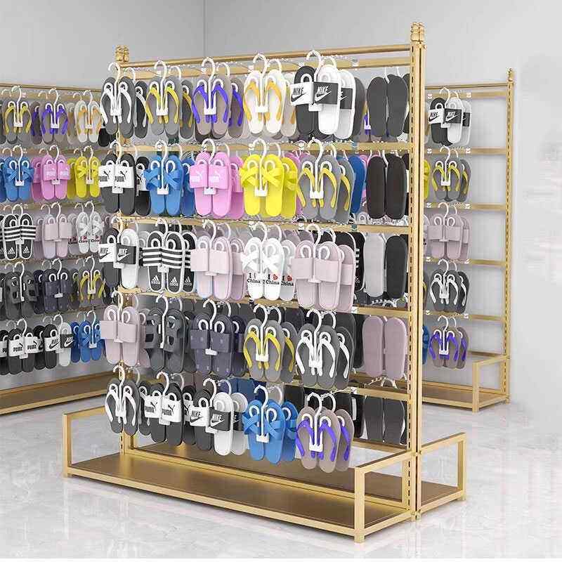 拖鞋展示架落地式多层凉鞋货架服装店陈列道具中岛摆摊鞋子置物架