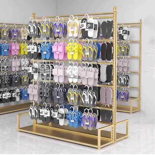 拖鞋展示架落地式多层凉鞋货架服装店陈列道具中岛摆摊鞋子置物架
