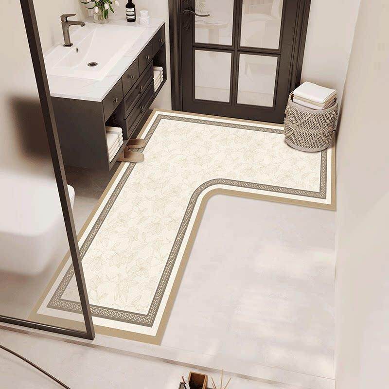 7字型浴室专用地垫L型拐角化妆室吸水防滑脚垫耐脏厕所矽藻泥地毯