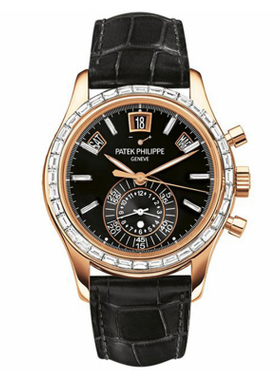 [9.5新]百达翡丽 复杂功能计时系列 玫瑰金原镶钻男表 5961R