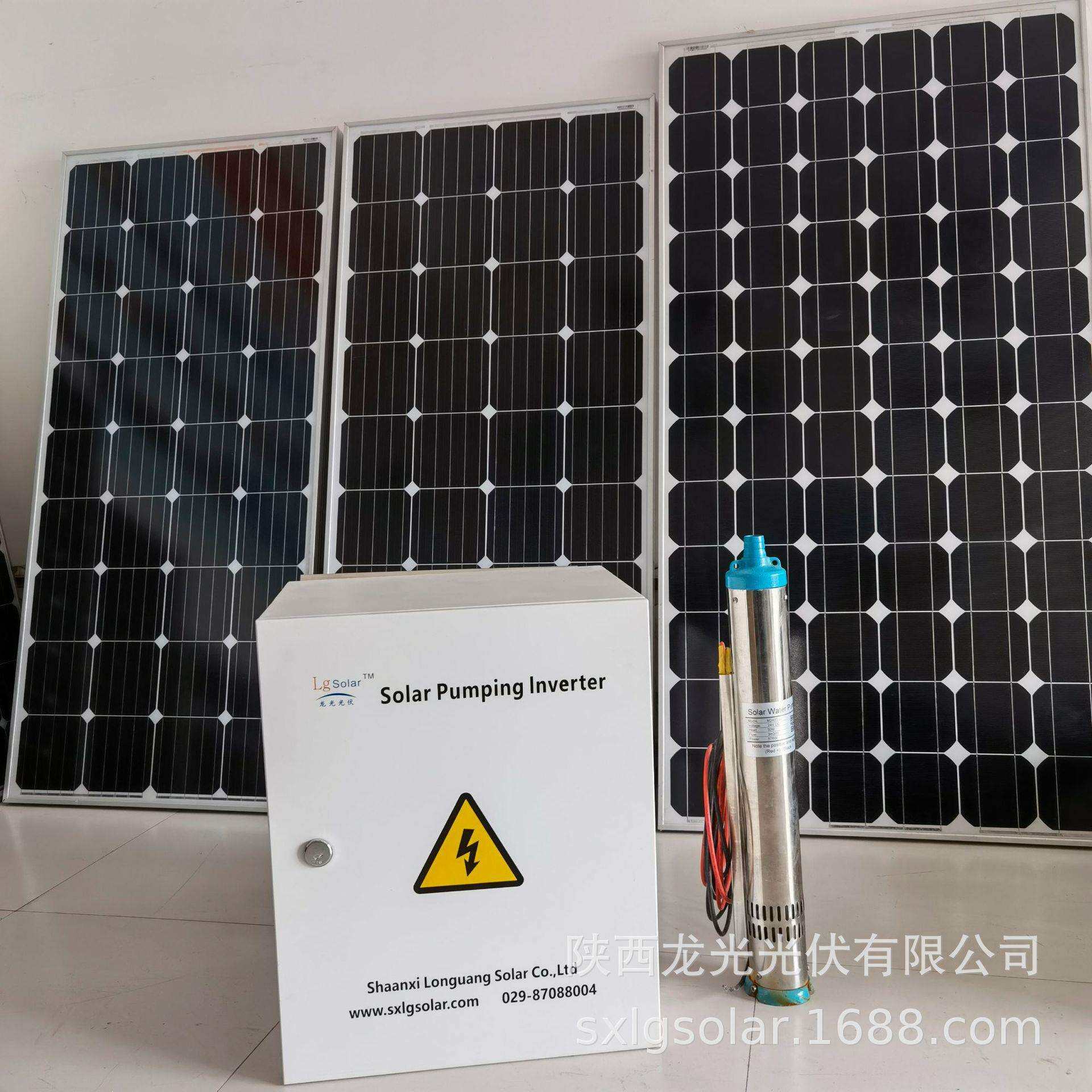 太阳能抽水机光伏水泵11kw太阳能扬水灌溉设备380v100米扬程50方