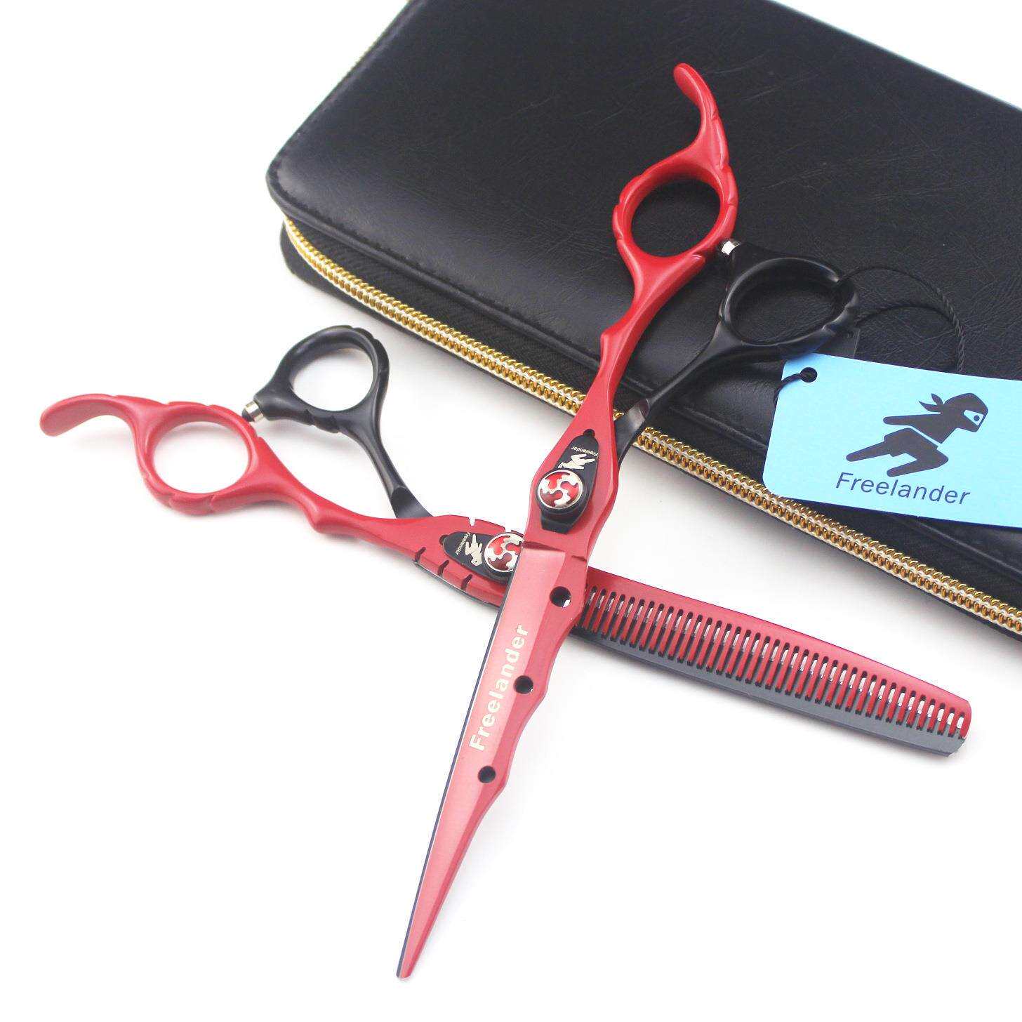 7.0寸 Freelander黑红色烤漆 SD美发剪 宠物剪平剪牙剪