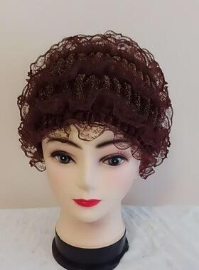 蕾丝遮白发帽女式帽子新款春季薄款遮阳防晒帽网红薄款蕾丝妈妈