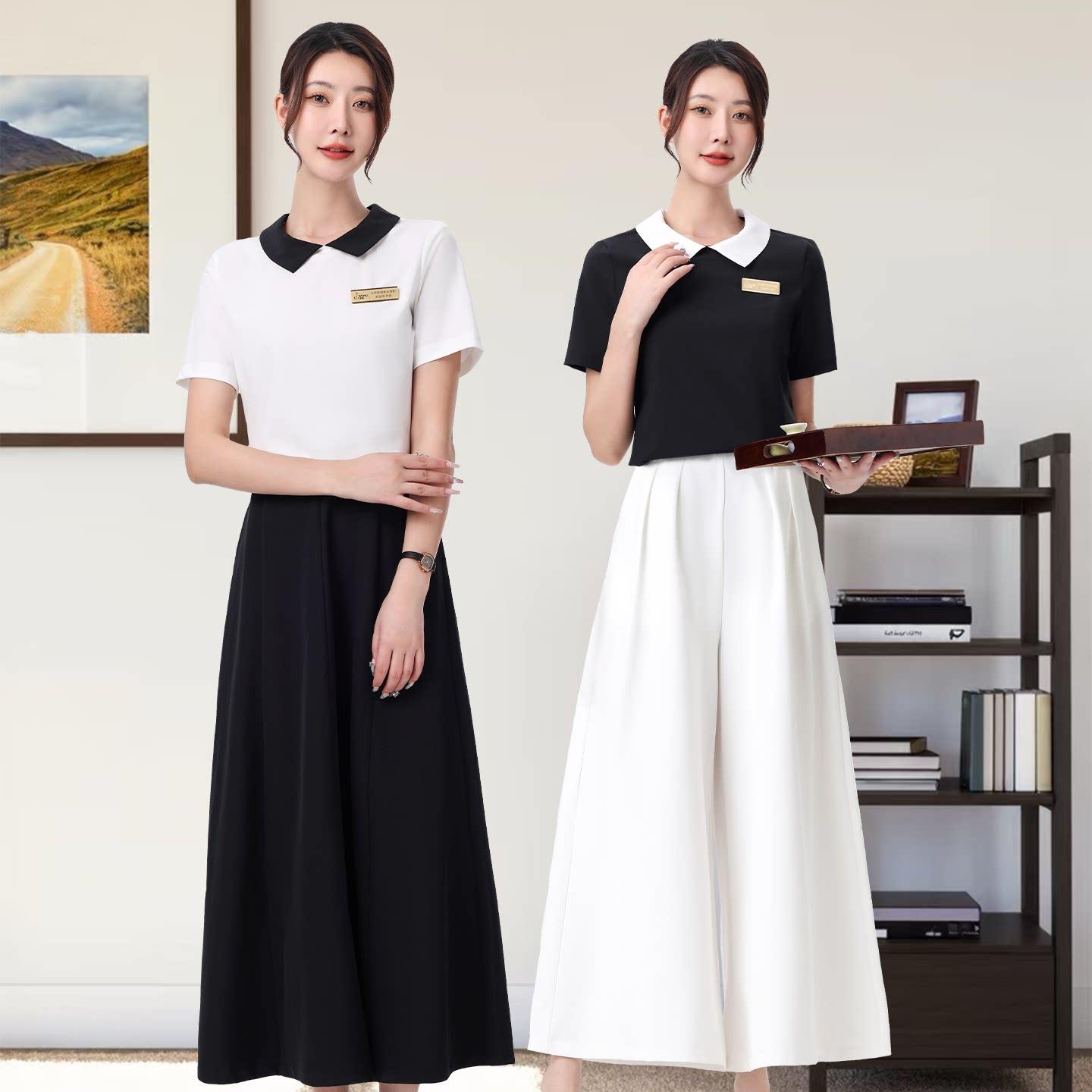 夏季美容院美容师咖啡店服务员轻医美高档美甲店皮肤管理师工作服