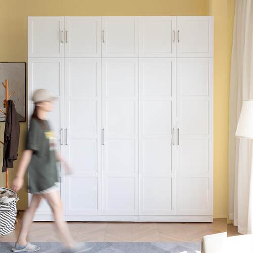 信工全屋钢制三门衣柜50cm卧室家用收纳柜北欧简约现代金属收纳柜