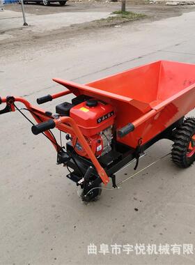 便式汽油手推车ACQ建工地灰斗车柴电筑油启动携翻斗车