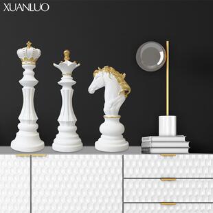 直销新款国际象棋树脂工艺品摆件电视柜酒柜玄关装饰品战马棋子摆