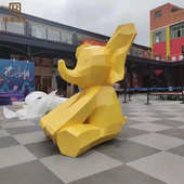 厂家制定玻璃钢雕塑几何切面熊雕塑美陈城市户外景观雕塑