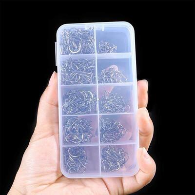 1000PCS Fishing Hooks Set High Carbon Steel Sharp Durable Ba