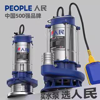 人民不锈钢抽水泵农用灌溉大流量家用微型水泵抽水浇菜220V潜水泵