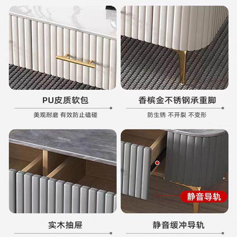 茶几SHZ家用厅屉组合几客电视柜免安装整装茶几带抽茶小户型软包